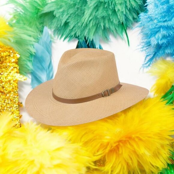 BIG ALLI LADIES "AUSTRALIAN TE PANAMA" GRADE 3 PUTTY PANAMA HAT. BIGA15069. - Picture 1 of 2